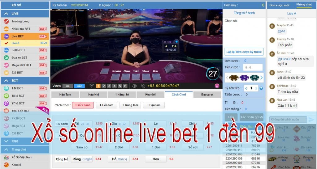 Xổ số online live bet 1 đền 99 tại nhà cái cá cược Jcbet