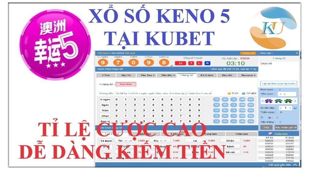 Keno 5: Đến Jcbet đặt cược xổ số với tỷ lệ cược cao