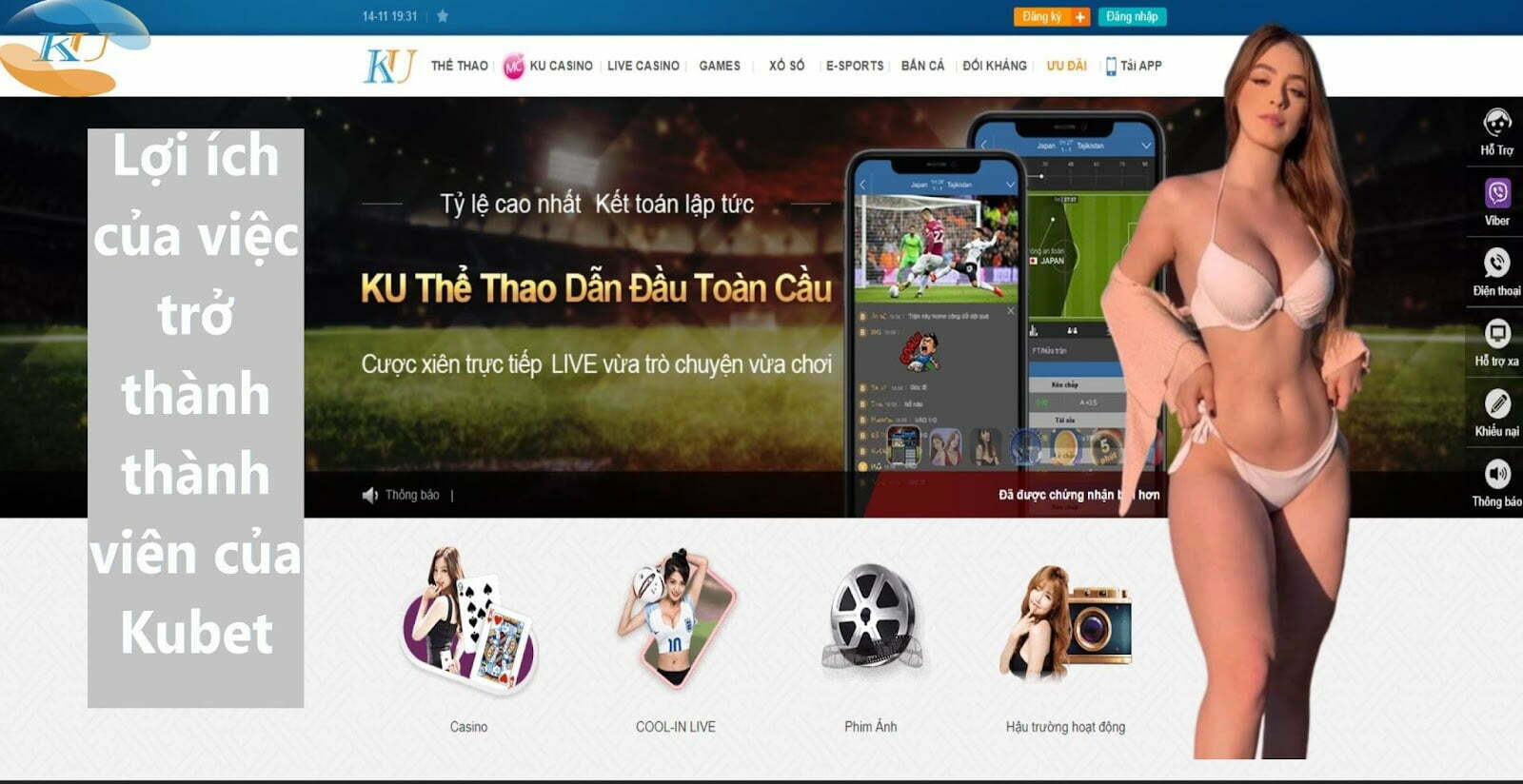 Tải app Kubet xem livestream thể thao gái xinh miễn phí