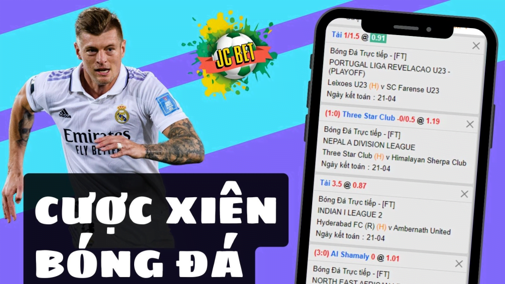 hướng dẫn cược xiên bóng đá JCBET