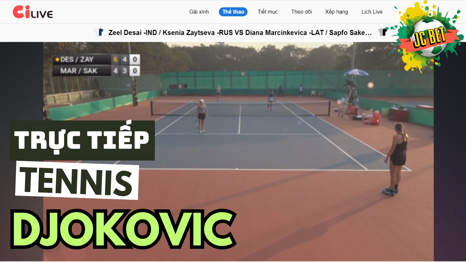 Trực tiếp tennis Djokovic