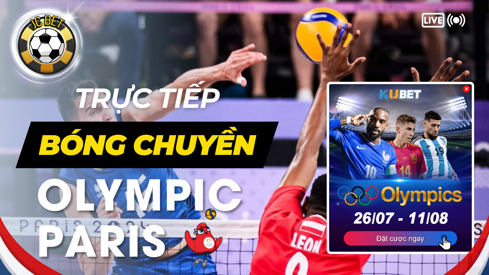 Trực tiếp bóng chuyền Olympic